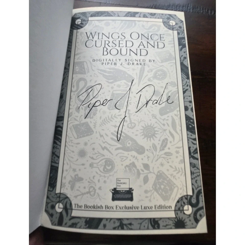 Wings Once Cursed and Bound Piper J Drake‎ Bookish Box Exl Luxe Edition Signed